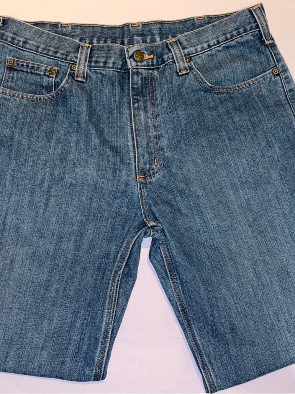 Carhartt Men’s 101483 Relaxed Fit Denim Jeans 36x26 Raw Hem